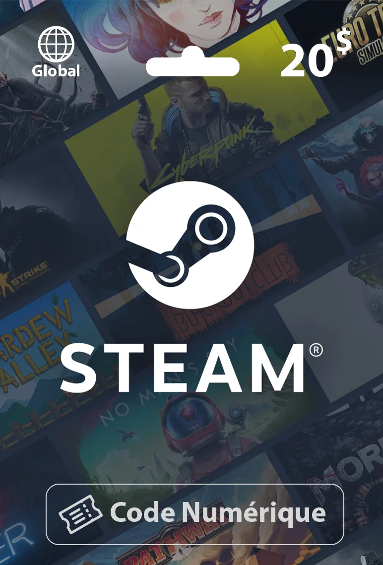 Carte Cadeau Steam 20$ – Global