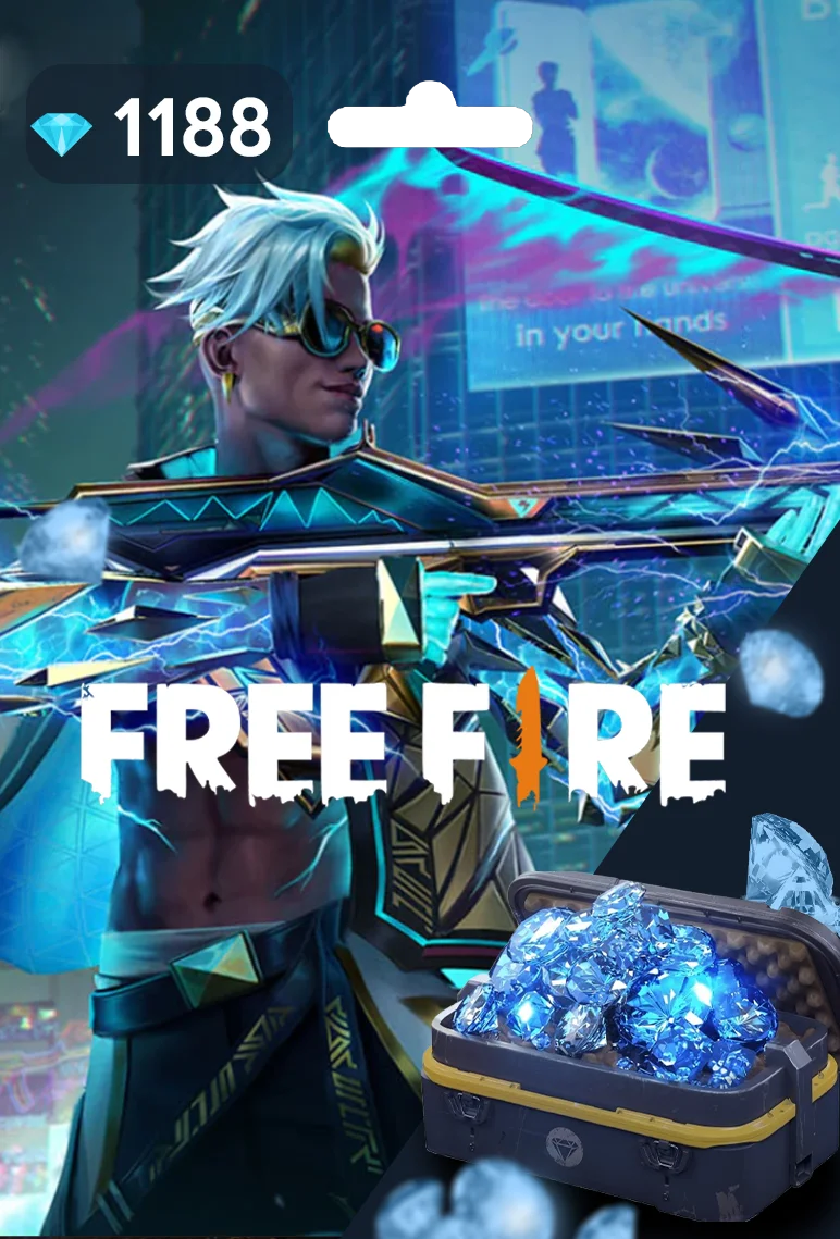 Carte Cadeau Free Fire 1188 Diamonds