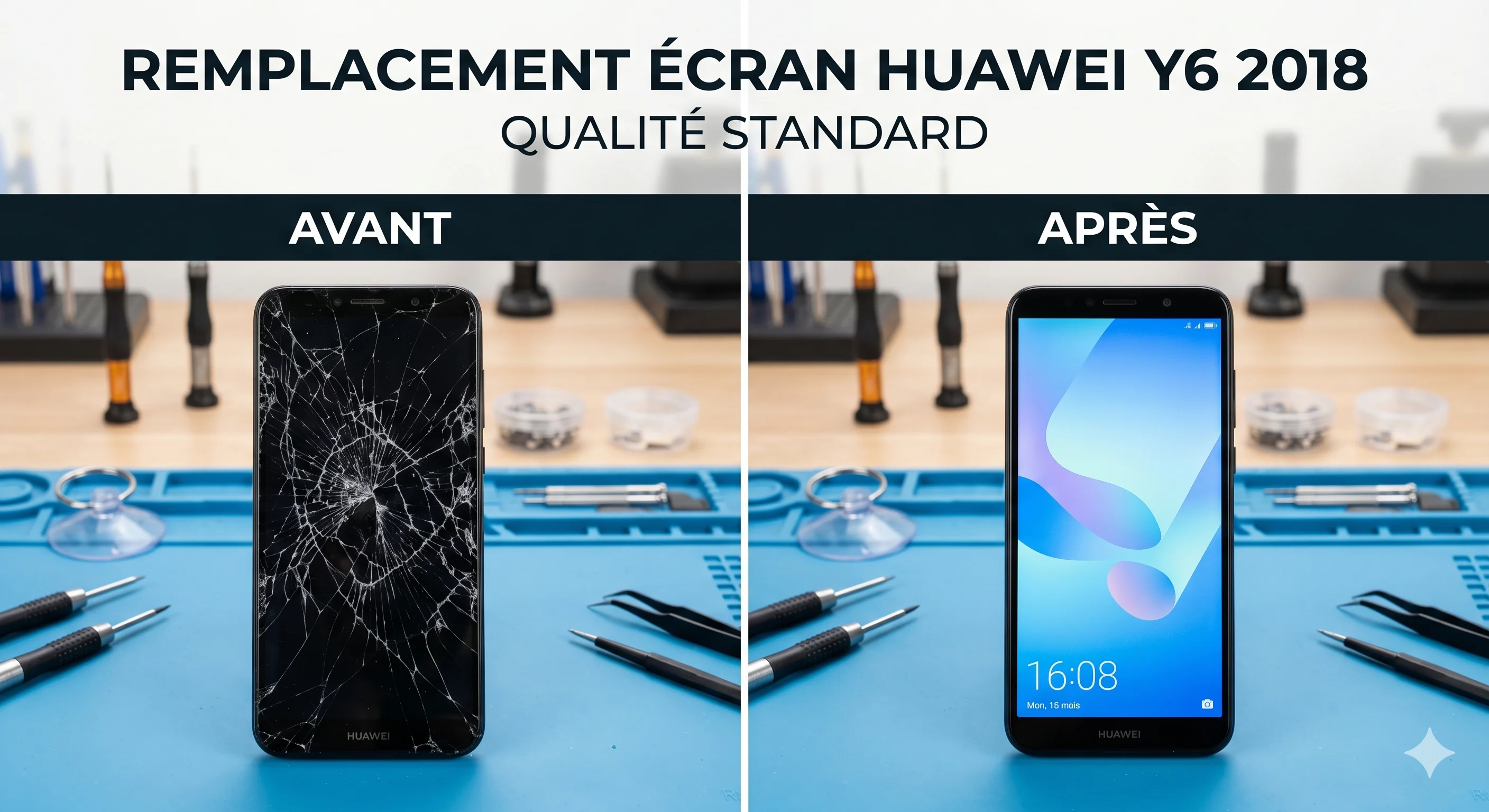 Remplacement Écran Huawei Y6 2018 — Qualité Standard