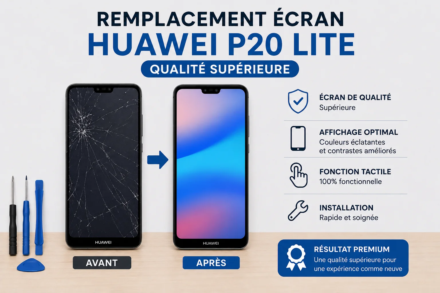 Remplacement Écran Huawei P20 Lite — Qualité Supérieure