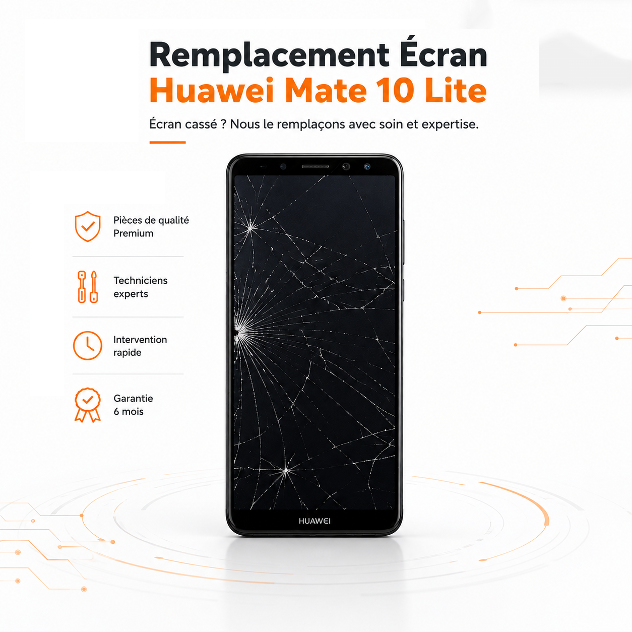 Remplacement Écran Huawei Mate 10 Lite — Qualité Standard